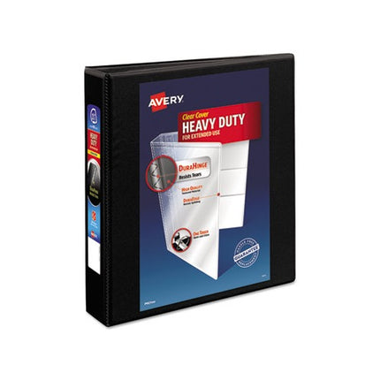 Avery Heavy-Duty View 3 Ring Binder, 1.5" One Touch Slant Rings, Holds 8.5" x 11" Paper, 1 Black Binder (05400)
