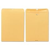 Quality Park 12 x 15-1/2 Clasp Envelopes, Clasp and Gummed Closures, for Oversized Papers, Drawings or Posters, 32 lb Kraft Paper, 100/Box (QUA37810)