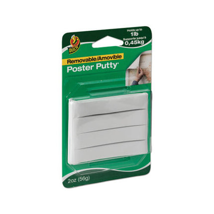 Duck PTY-2 Brand Removable Mounting Poster Putty, 2 oz., White (1436912)