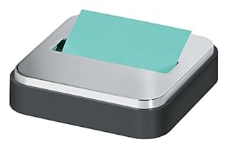 Post-it Note Dispenser with Post-it Pop-up Notes, Black Base with Steel Top, 1 Aqua Splash 3 in. x 3 in. Super Sticky Note Pad, Classroom or Office Supplies