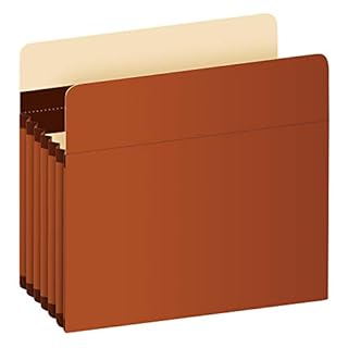 Pendaflex Expanding Accordion File Pockets, Extra Durable, Expands 5.25", Letter Size, Reinforced with Dupont Tyvek Material, 10/Box (15422) Brown