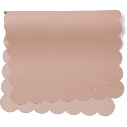 Ava + Oliver Vegan Leather Baby Changing Mat 16 X 30in Cream