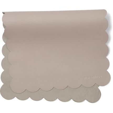 Ava + Oliver Vegan Leather Baby Changing Mat 16 X 30in Cream