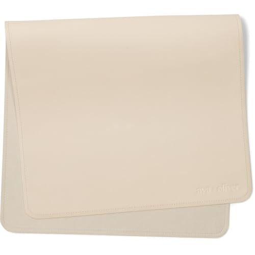 Ava + Oliver Vegan Leather Baby Changing Mat 16 X 30in Cream