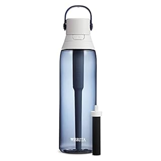 Brita Insulated Filtered Water Bottle with Straw, Reusable, Christmas Gift and Stocking Stuffer For Men and Women, BPA Free Plastic, Night Sky, 26 Ounce Night Sky