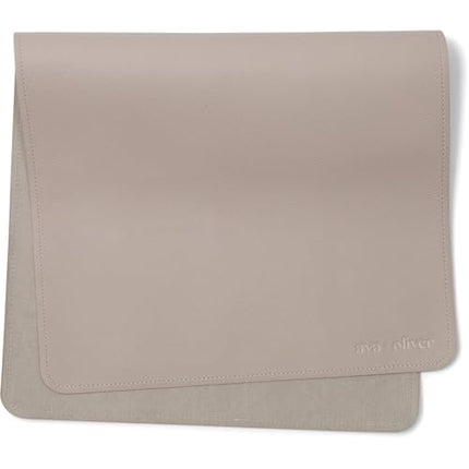 Ava + Oliver Vegan Leather Baby Changing Mat 16 X 30in Cream