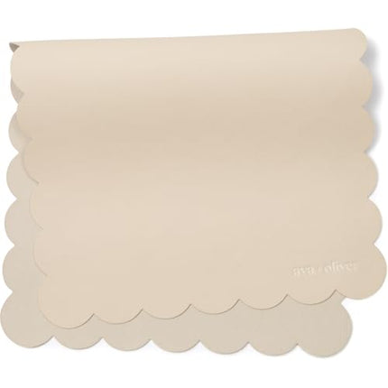 Ava + Oliver Vegan Leather Baby Changing Mat 16 X 30in Cream