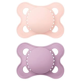 MAM Original Matte Baby Pacifiers, Binky for Girls 0-6 Months, BPA-Free Silicone Nipple, Easy to Clean, Best for Newborn Babies, Developed with Medical Experts, 2 Count Binkies with Sterilizer Case Pink