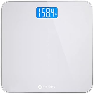 Etekcity Scale for Body Weight, Digital Bathroom Weighing Machine for People, Large and Easy-to-Read Backlight Display, Accurate with High Precision Measurements, Durable Tempered Glass, 400 lbs