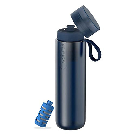 Philips GoZero Active BPA-Free Water Bottle With Fitness Filter 24oz Blue
