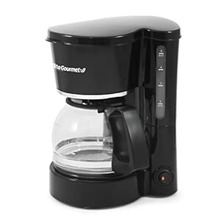 Elite Gourmet EHC-5055# Automatic Brew & Drip Coffee Maker with Pause N Serve Reusable Filter, On/Off Switch, Water Level Indicator, Black Black