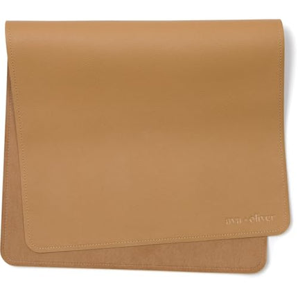 Ava + Oliver Vegan Leather Baby Changing Mat 16 X 30in Cream
