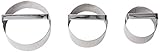 Fox Run Biscuit Cutter Set, 3-Piece Set, 2", 2.5", 3" Diameter Silver