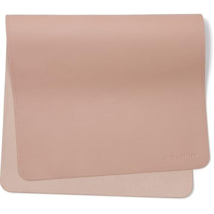 Ava + Oliver Vegan Leather Baby Changing Mat 16 X 30in Cream