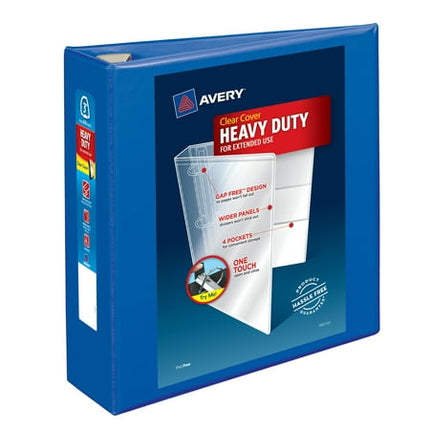 Avery Heavy-Duty View Binder with EZD One-Touch Locking Rings for Documents Pacific Blue