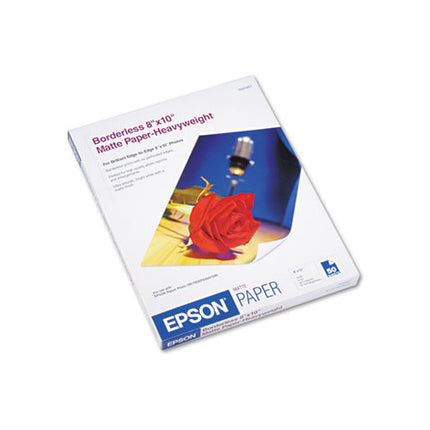 Epson Premium Presentation Paper MATTE (8x10 Inches, 50 Sheets) (S041467),Bright White