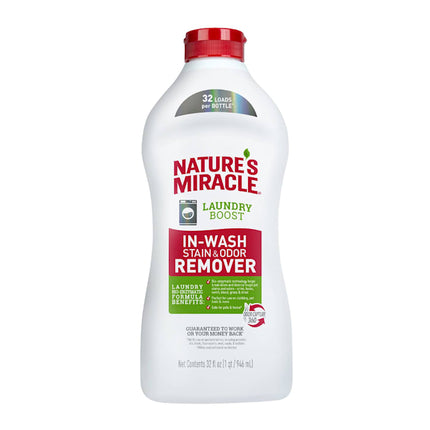 Nature’s Miracle Laundry Boost In-Wash Stain and Odor Remover, 32 Ounces, Laundry Stain and Odor Removing Additive For All Machines