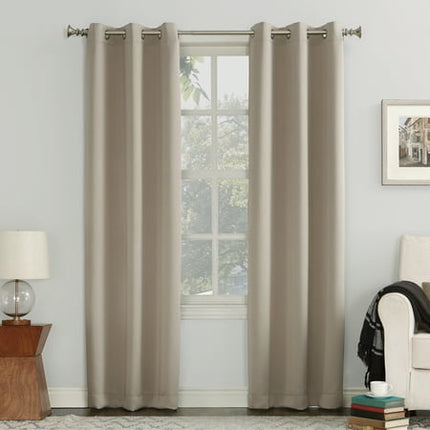120"x40" Kenneth Energy Saving Blackout Grommet Top Curtain Panel Stone - Sun Zero