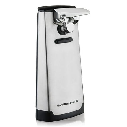 Hamilton Beach Extra-Tall Electric Automatic Can Opener with Easy-Clean Detachable Cutting Lever, Cord Storage, Knife Sharpener, Brushed Stainless Steel (76700) Brushed Stainless Steel