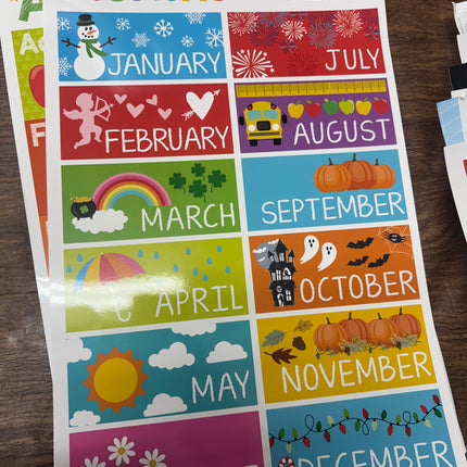 16 Laminated Educational Classroom Posters for Kindergarten and Preschool Learning