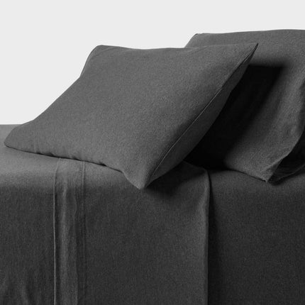 Threshold Standard Cotton Jersey Pillowcase 2-Pack Charcoal Heather