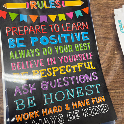16 Laminated Educational Classroom Posters for Kindergarten and Preschool Learning