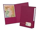 Oxford Monogram Executive Twin Pocket Folders, Letter Size, Burgundy with Gold Foil Trim, 4 Pack (04165), Burgundy/Gold