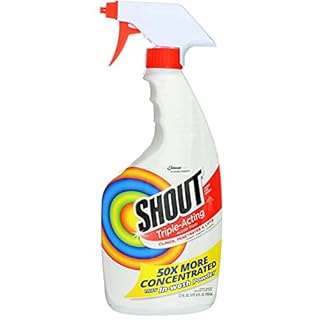 Shout Active Enzyme Laundry Stain Remover Spray, Triple-Acting Formula Clings, Penetrates, and Lifts 100+ Types of Everyday Stains - Prewash Spray 22oz