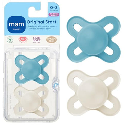 MAM Original Start Matte Baby Pacifiers 4-Pack for Newborns 0-3 Months