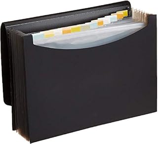 Amazon Basics Expanding Organizer File Folder, Letter Size - Black, 1-Pack