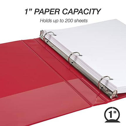 Samsill 1 Inch Economy View Binder Red 4 Pack
