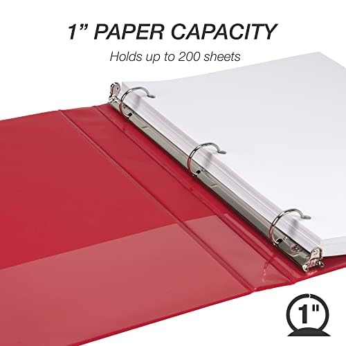 Samsill 1 Inch Economy View Binder Red 4 Pack
