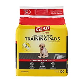 Glad for Pets Black Charcoal Puppy Pads, 23"x23" Disposable Pee Pad That Absorbs & Neutralizes Urine Instantly, Activated Carbon Training Pads For Dogs - 100 Count