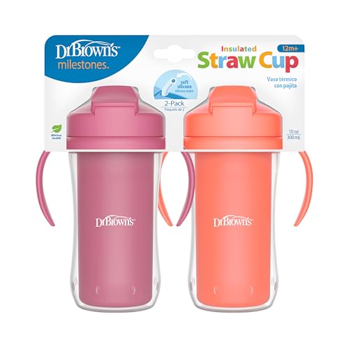 Dr. Brown's Milestones Insulated Sippy Cup With Straw Handles 10oz