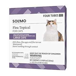Amazon Basics Topical Flea Treatment for Large Cats (Over 9 Pounds), 4 Count (Previously Solimo)
