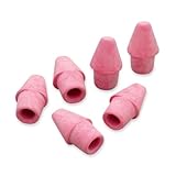Paper Mate Arrowhead Eraser Caps, for Pencil Marks, Pink, 144/box