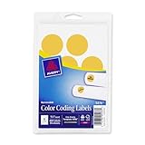 Avery Self-Adhesive Removable Labels, 1.25 Inches Diameter, Orange Neon, 400 per Pack (05476)
