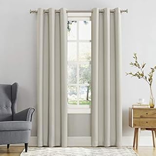 40"x95" Sun Zero Blackout Kenneth Energy Saving Grommet Curtain Panel Cream: Modern Noise Reduction, Thermal Insulated