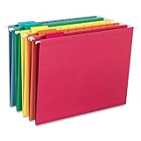 Smead Standard Hanging File Folders, 25 Count, Assorted Primaries, 1/5-Cut Adjustable Tabs, Letter Size (64059)