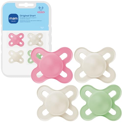 MAM Original Start Matte Baby Pacifiers 4-Pack for Newborns 0-3 Months