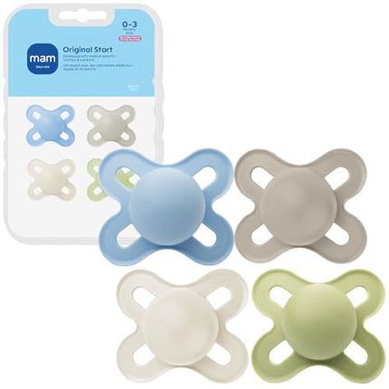 MAM Original Start Matte Baby Pacifiers 4-Pack for Newborns 0-3 Months