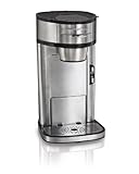 Hamilton Beach The Scoop Single Serve Coffee Maker & Fast Grounds Brewer, Brews in Minutes, 8-14oz. Cups, Stainless Steel Stainless Steel