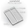 madesmart Classic Mini Utensil Tray, Soft Grip, Non-Slip Kitchen Drawer Organizer, 2 Compartments, Multi-Purpose Home Organization, BPA Free, White White