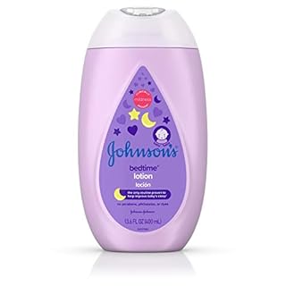 Johnson's Moisturizing Bedtime Baby Lotion with Coconut Oil & NaturalCalm Aromas to Help Relax Baby, Hypoallergenic & Free of Parabens, Phthalates & Dyes, Mild Baby Skin Care, 13.6 fl. oz