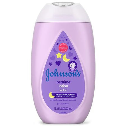 Johnson's Moisturizing Bedtime Baby Lotion with Coconut Oil & NaturalCalm Aromas to Help Relax Baby, Hypoallergenic & Free of Parabens, Phthalates & Dyes, Mild Baby Skin Care, 13.6 fl. oz