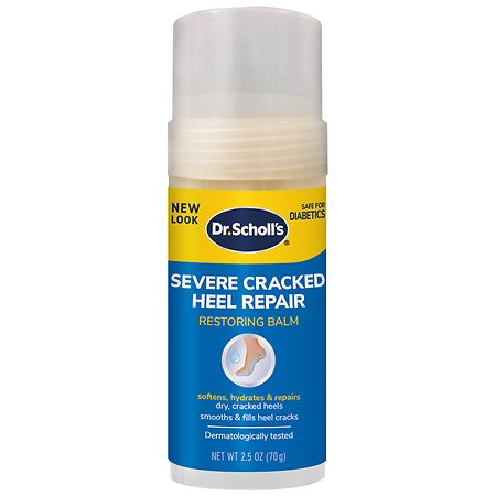 Dr. Scholl's Severe Cracked Heel Repair Restoring Balm 2.5oz, with 25% Urea for Dry, Cracked Feet, Heals and Moisturizes for Healthy Feet