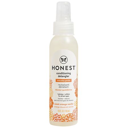 The Honest Company Conditioning Hair Detangler | Leave-in Conditioner + Fortifying Spray | Tear-free, Cruelty-Free, Hypoallergenic | Citrus Vanilla Refresh, 4 fl oz