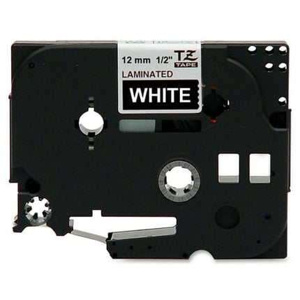 Brother Genuine P-touch TZE-335 Label Tape, 1/2" (0.47") Standard Laminated P-touch Tape, White on black, Laminated for Indoor or Outdoor Use, Water Resistant, 26.2 Feet (8M), Single-Pack
