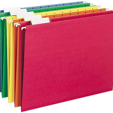 Smead Standard Hanging File Folders, 25 Count, Assorted Primaries, 1/5-Cut Adjustable Tabs, Letter Size (64059)