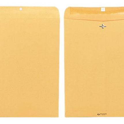 Quality Park 12 x 15-1/2 Clasp Envelopes, Clasp and Gummed Closures, for Oversized Papers, Drawings or Posters, 32 lb Kraft Paper, 100/Box (QUA37810)